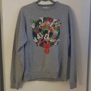 Disney Gray Crewneck Sweater with Character Design
